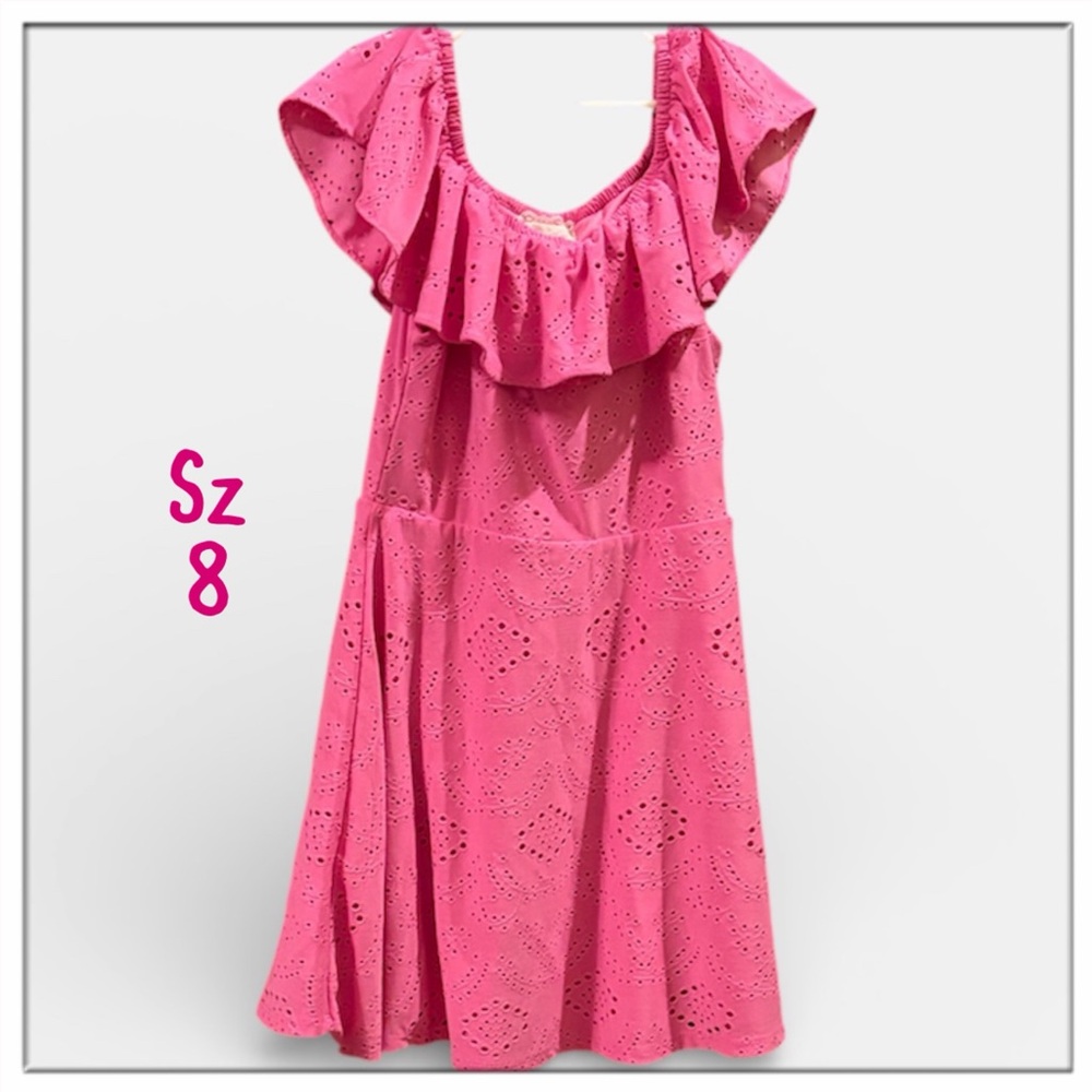 btween Fuchsia Eyelet Mini Dress